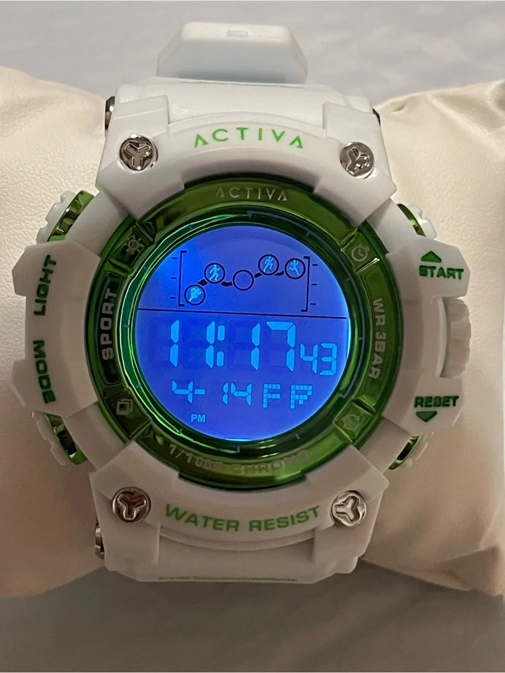 Activa Digital Essentials Unisex 50mm White and Green Tone Case new
